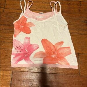 Vibe Floral Tank Top - Pink and Orange